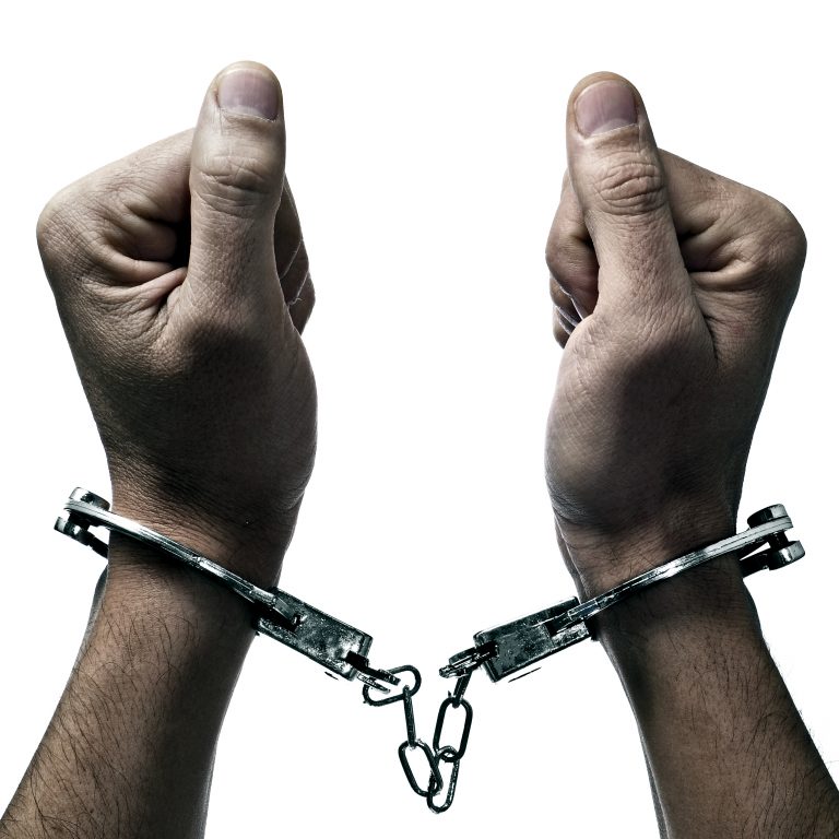 handcuffed man